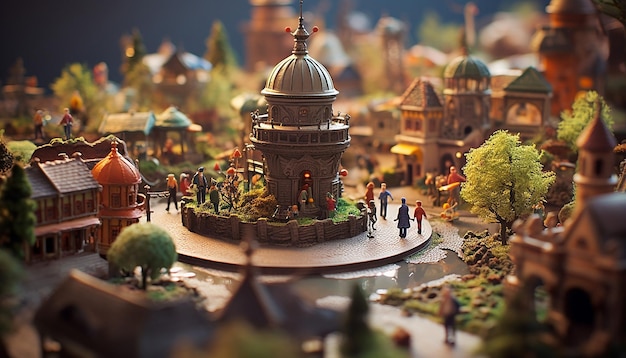 Mundo de fantasía en miniatura en pocas palabras Foto de 50 mm con cambio de inclinación