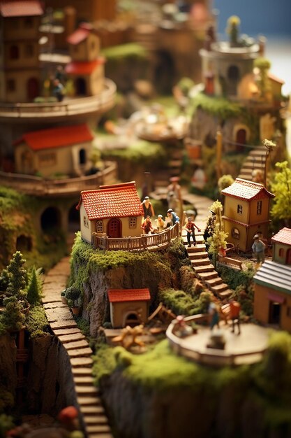 Foto mundo de fantasía en miniatura en pocas palabras