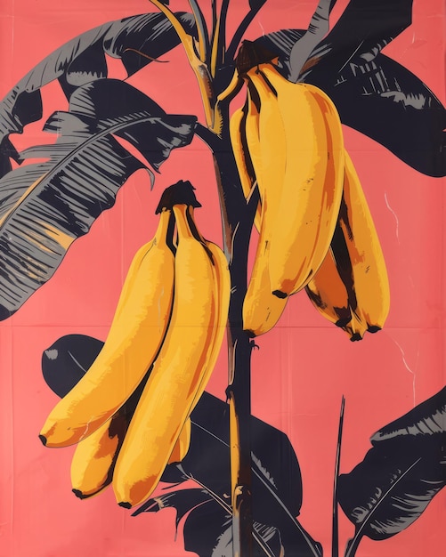 Foto el mundo de las frutas tropicales del plátano está lleno de momentos deliciosos y sabrosos.