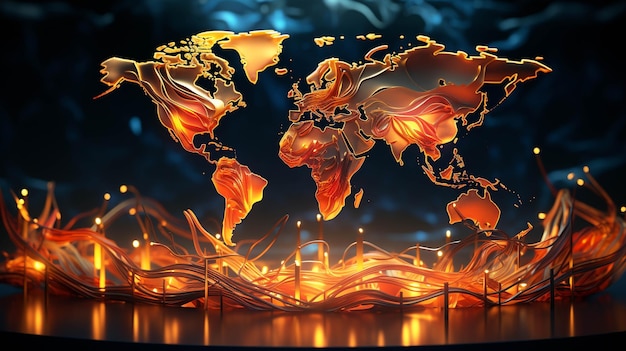 mundo en fuego mapa fondo de pantalla HD imagen fotográfica