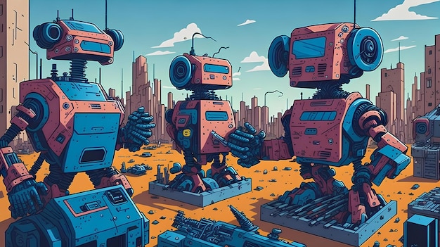 El mundo del futuro con robots