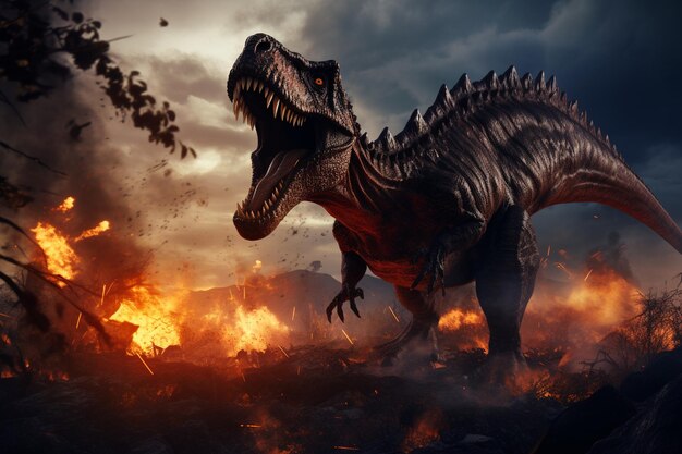 Foto el mundo impresionante de los dinosaurios en peligro como 0062602