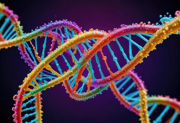 El mundo intrincado del código genético del ADN y la estructura celular.