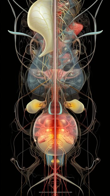 Foto mundo microscópico dentro del cerebro donde la mecánica navega entre las neuronas y los circuitos