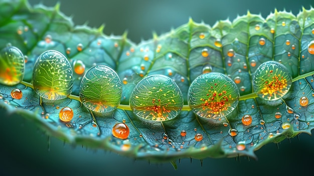 Foto el mundo microscópico de una hoja