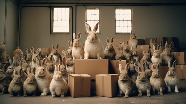mundo surreal do coelho exploração caprichosa de conigli Ai Generated