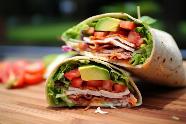 Foto mundwasser-medley turkey club wrap sandwich-bildfotografie