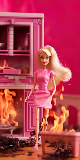 Muñeca Barbie con colores rosas