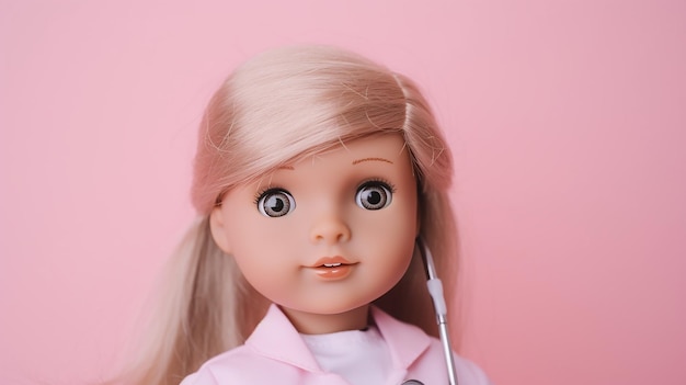 Muñeca Barbie contra el fondo de selección copiar pegar texto