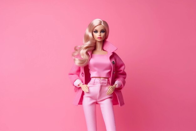 Muñeca Barbie modelando un atuendo de moda