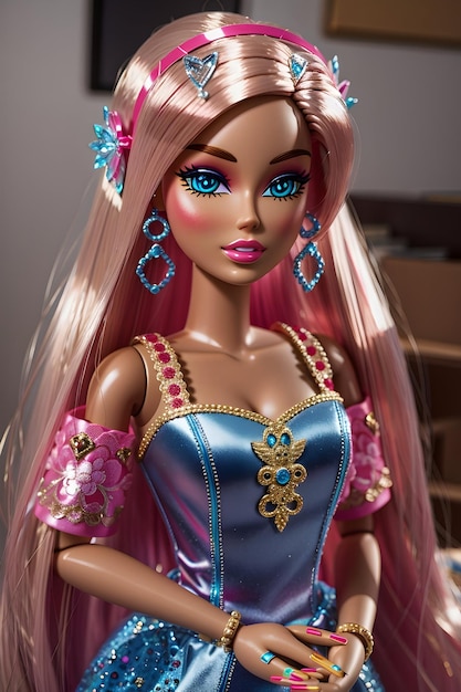 Muñeca Barbie con traje rosa