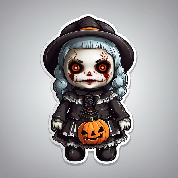 Muñeca gótica de Halloween generada por ai