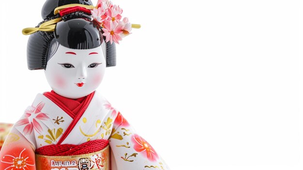 Foto la muñeca tradicional japonesa daruma aislada sobre un fondo blanco generative ai