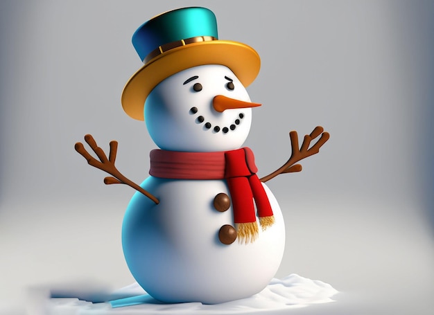 muñeco de nieve navideño 3d