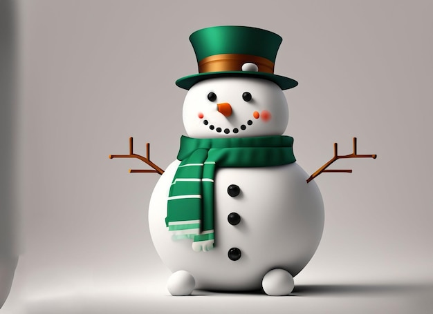 muñeco de nieve navideño 3d