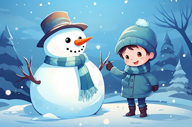 Foto con un muñeco de nieve que puede sostener un estandarte