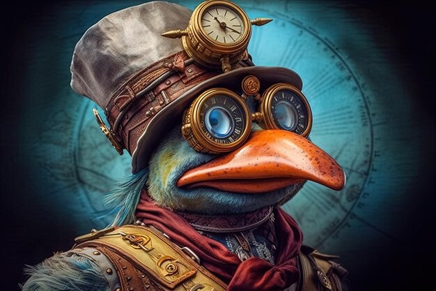 Muppet steampunk ilustração animal generativa ai