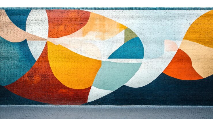 Foto mural abstrato em parede de tijolos