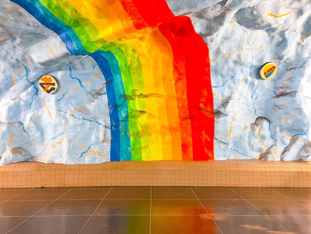 Foto mural del arco iris en la pared