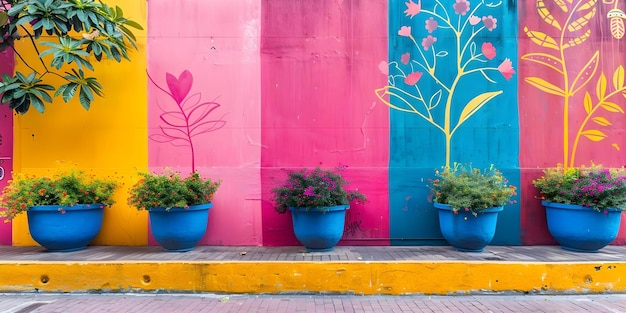 Foto mural colorido em barranquilla, colômbia, apresentando cultura e patrimônio vibrantes conceito de viagem arte de rua cores vibrantes patrimônio cultural colombiano