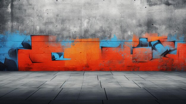 Foto mural de concreto com fundo de arte urbana