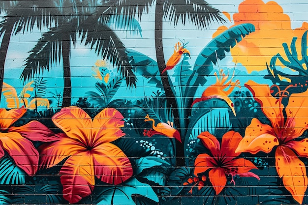 Mural de graffiti do Paraíso Tropical