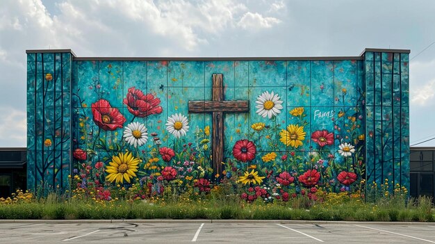 Foto mural pintado à mão da sexta-feira santa sobre a mistura da tradição com a modernidade