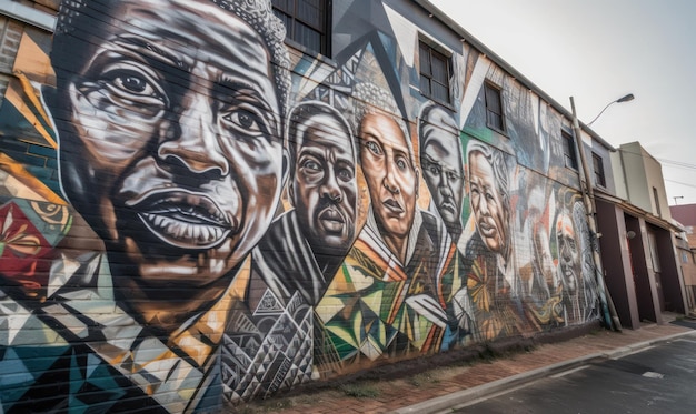 Un mural del pueblo africano.