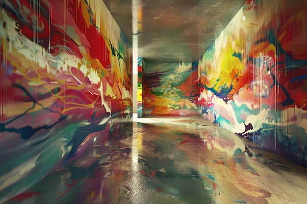 Murales abstractos que crean un punto focal de octano