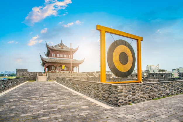 Muralha da cidade antiga portão cidade em suzhou