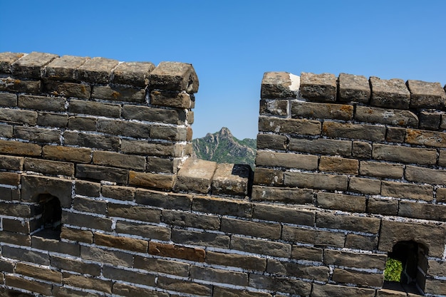 Muralha da fortaleza com ameias A Grande Muralha