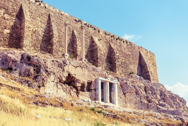 Muralhas da fortaleza da Acrópole de Atenas Grécia