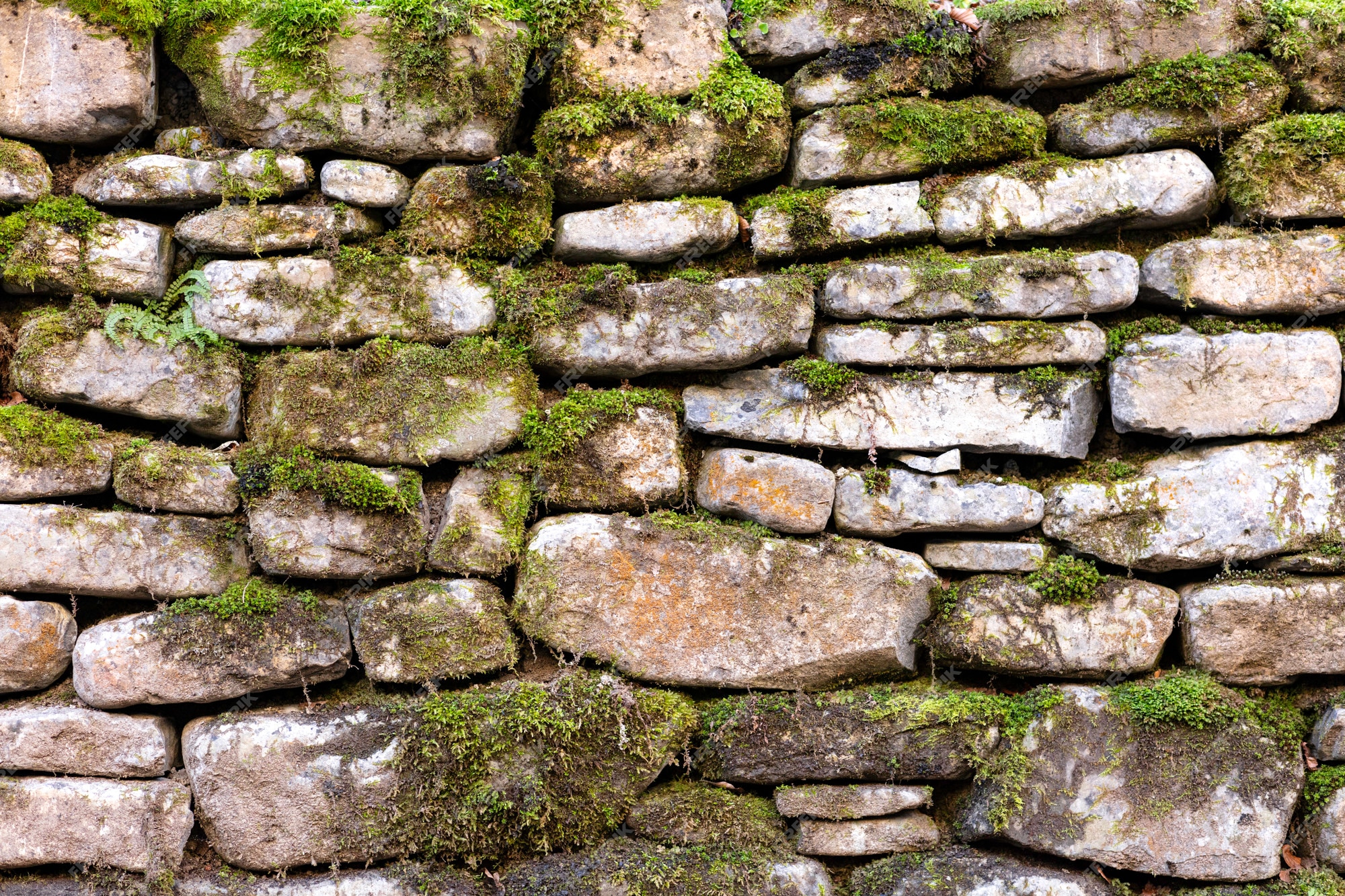 Muro de pedras irregulares