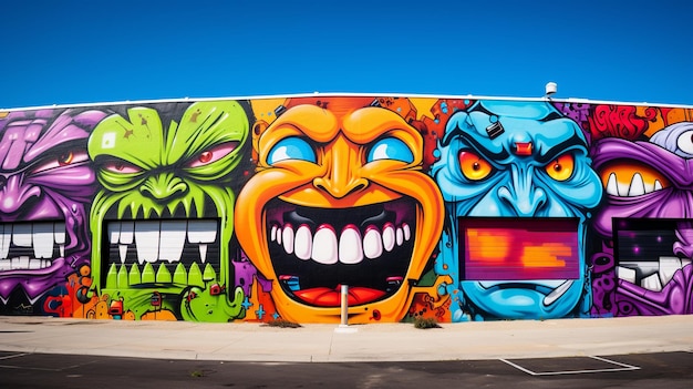 El muro de graffiti multicultural de una diversidad vibrante