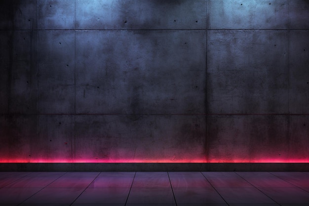 muro de hormigón arafed con una luz roja en el medio ai generativo