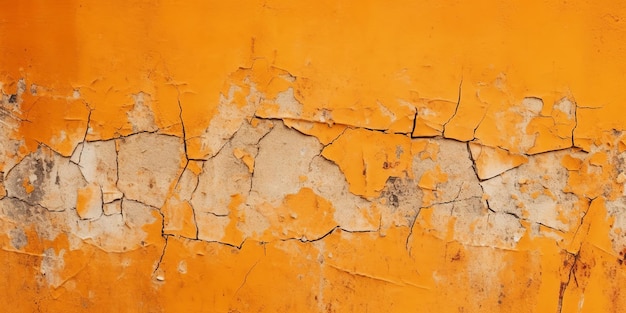 Muro de hormigón naranja textura fondo grietas scratche Ai generativo