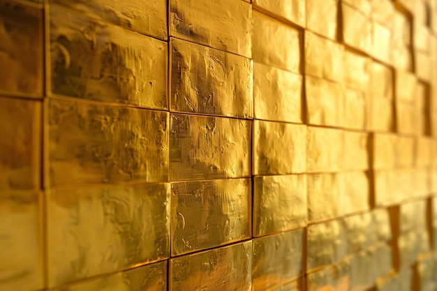 un muro de ladrillos de oro