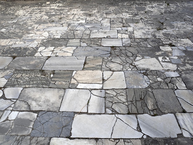 Muro de mármol antiguas ruinas arqueológicas de ostia