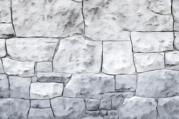 Un muro de piedra blanca con una textura áspera.