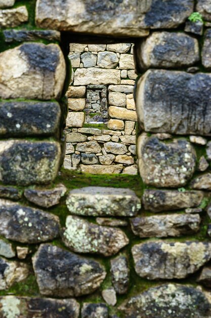 Foto el muro de piedra en machu picchu