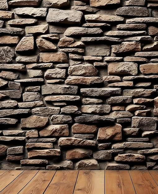 Foto un muro de piedra y madera con las palabras 