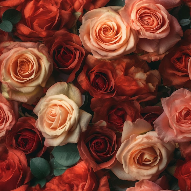 Un muro de rosas con la palabra amor en él