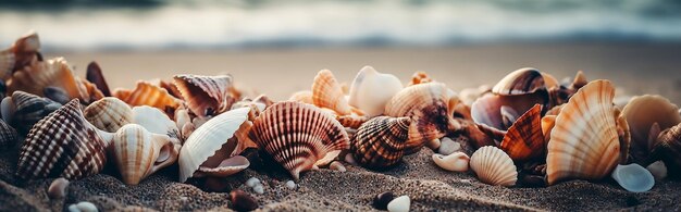 Muscheln am Strand im Sand