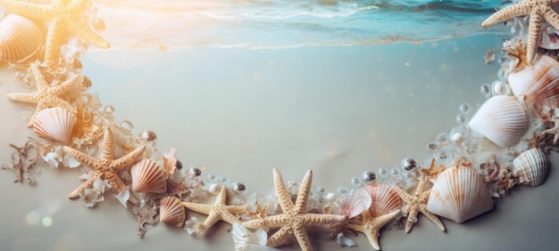 Muscheln am Strand, Meeressand im Sommer