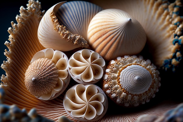 Muscheln vom Strand Makrofotografie