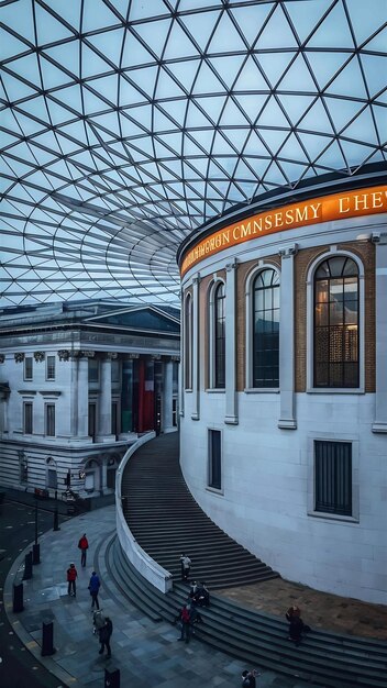 Foto museo británico durante la noche en el área de bloomsbury de londres en el reino unido