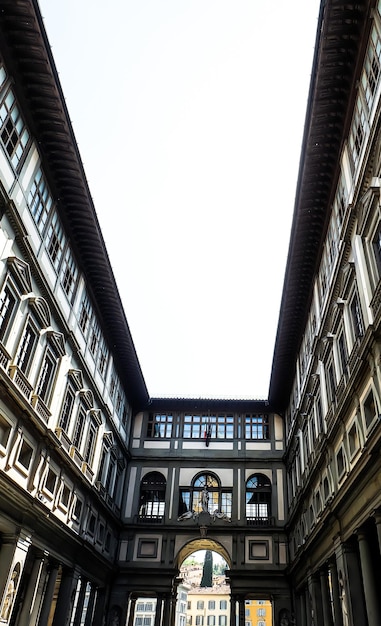 Foto museo de la galería de los uffizi en florencia, abril de 2016