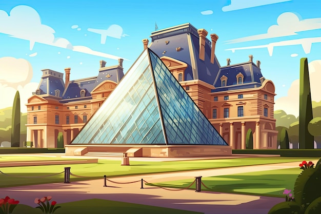 Museu do Louvre inacreditável parece impressionante no brilho diurno