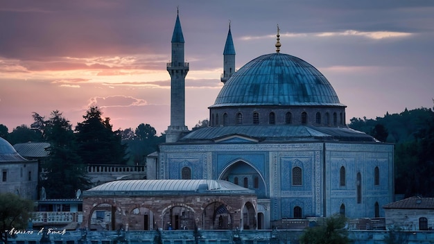 Foto museu mevlana o mausoléu de rumi em konya, turquia