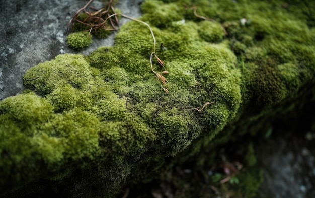 Musgo en una roca en el bosque